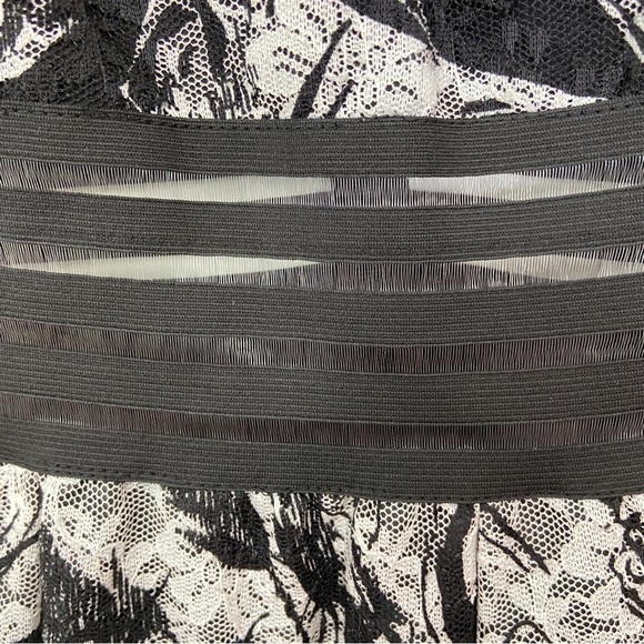 RINASCIMENTO dress Italy black white floral pattern V Neck film noir - Picture 5 of 16